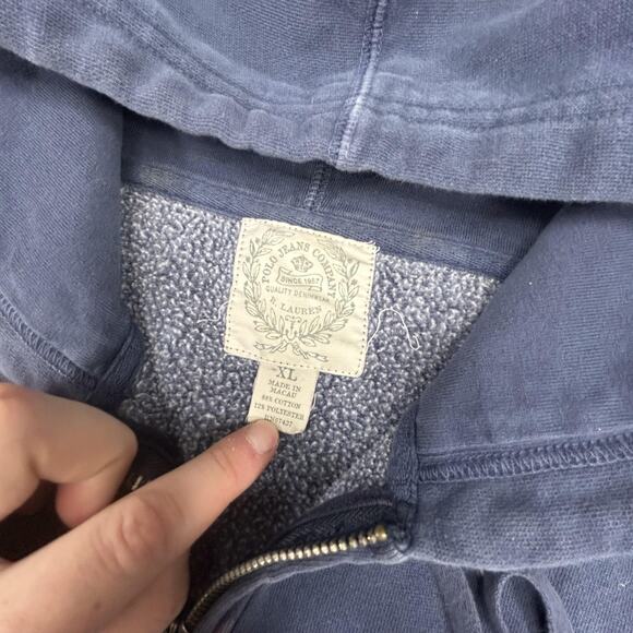 Polo Jeans Co Ralph Lauren Track Suit Set Womens XL Blue Fleece Hoodie Pants Y2K - Picture 7 of 15